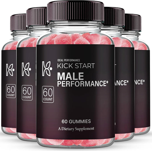 Kickstart Gummies, Official Kick Start Supplement Gummy for Men - Maximum Strength Performance, All Natural Support Overall Health & Wellbeing, Kick Start Advanced Formula Gummy Reviews (5 Pack)
