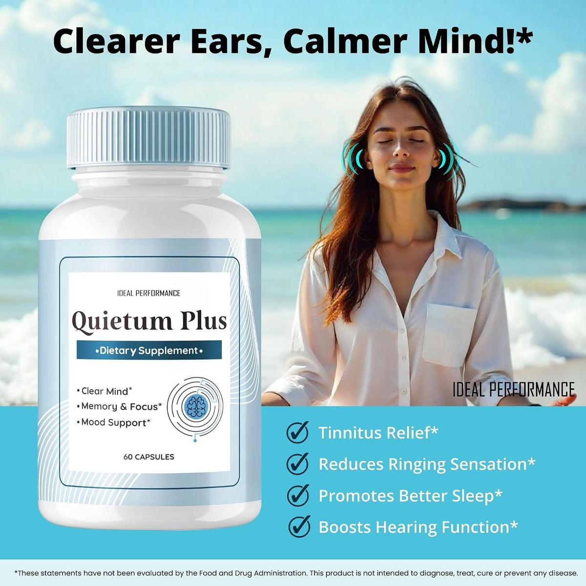 Quietum Plus Tinnitus Relief – Official Supplement for Ringing Ears (60 Capsules) - görsel 4