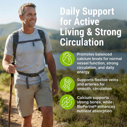 Vein & Artery Supplement – Circulation Support with Calcium – 60 Capsules