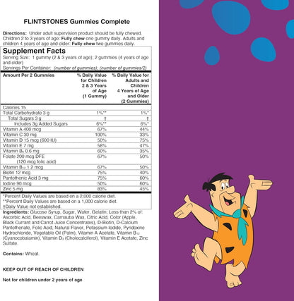 Flintstones Vitamins Complete Gummies, Children's Multivitamin Gummies, 180 Count