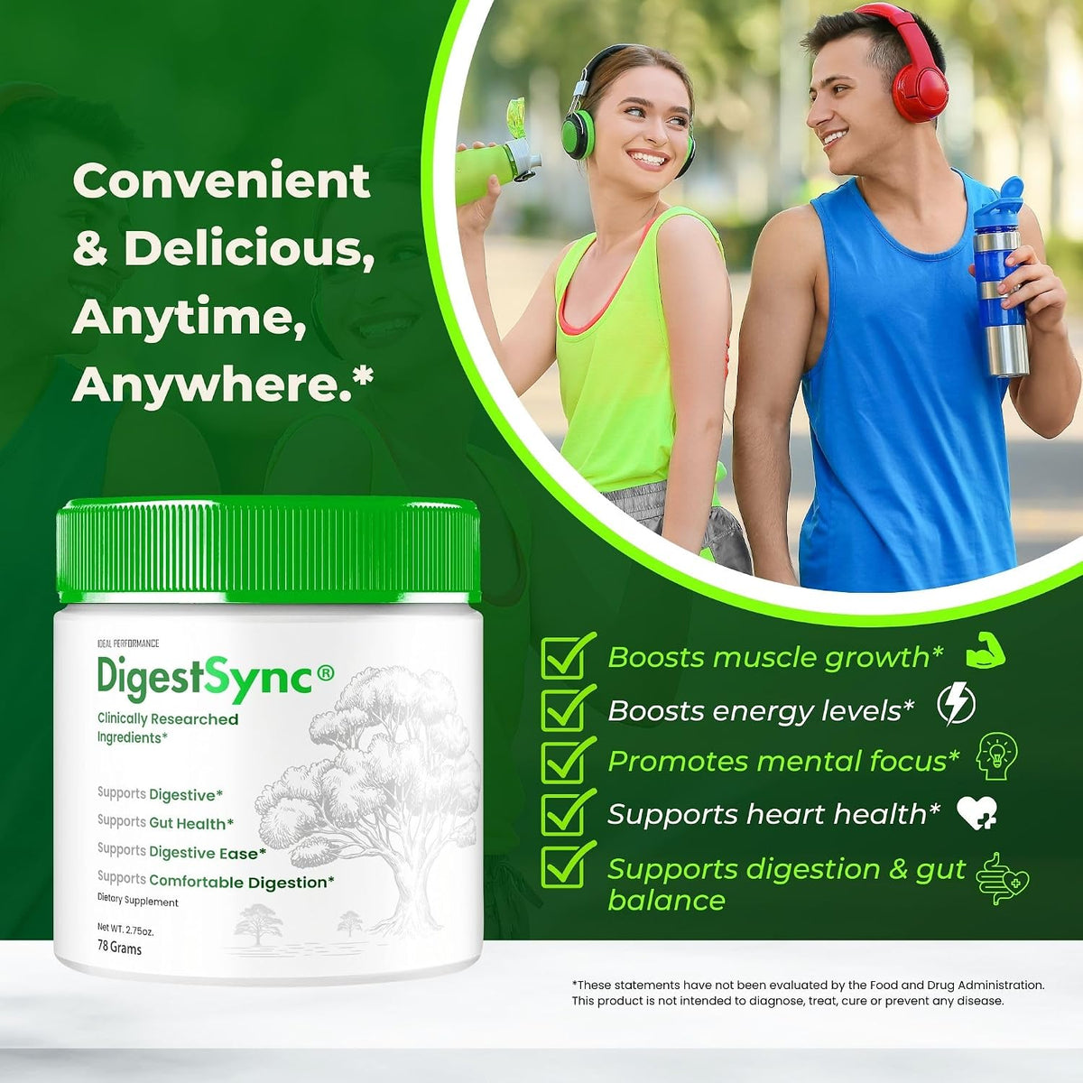 DigestSync Gut Health Powder - Advanced Formula, All Natural Digestive Support (Pack of 2) - görsel 5