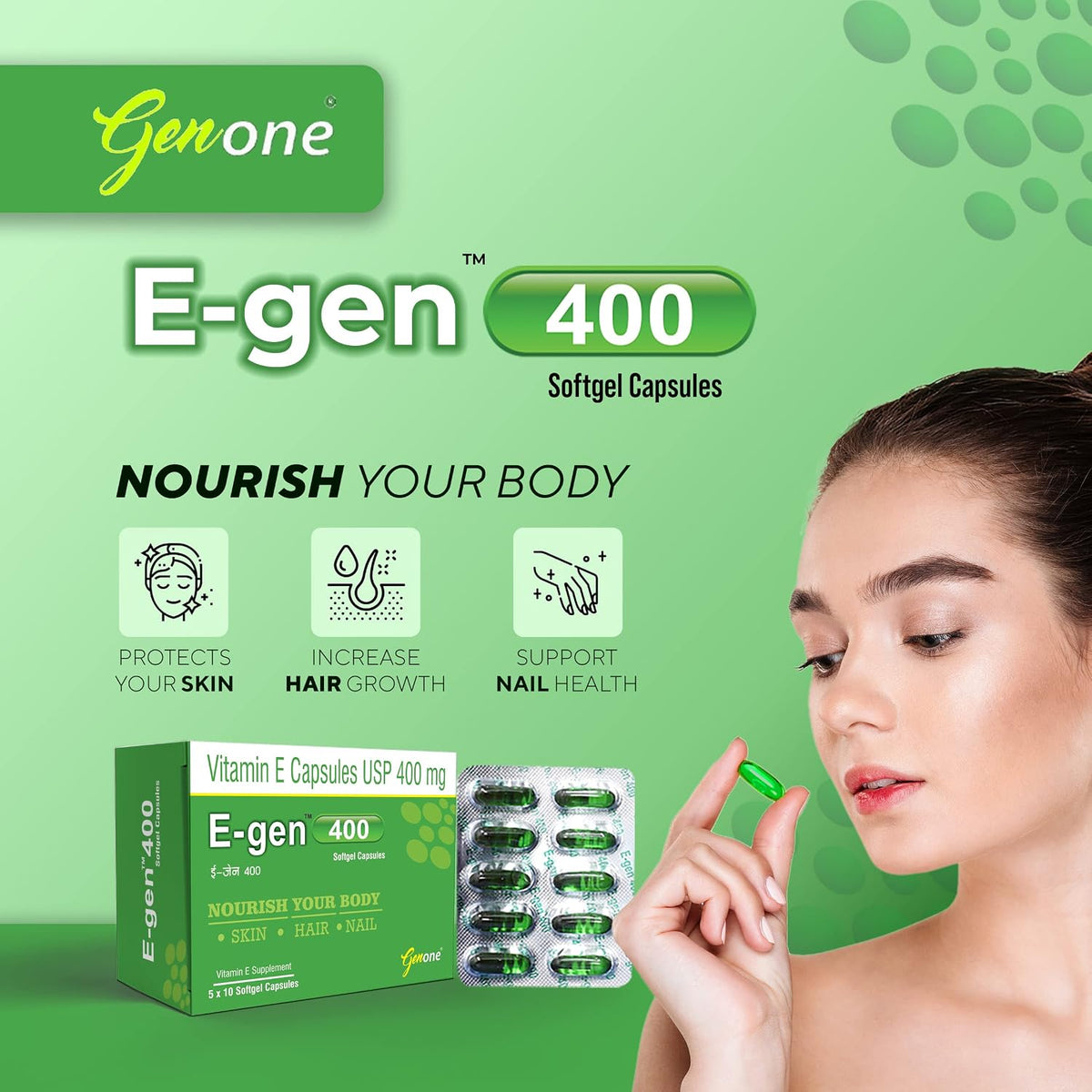genone E-Gen 400 Vitamin E Capsules (30 Capsules) - görsel 4
