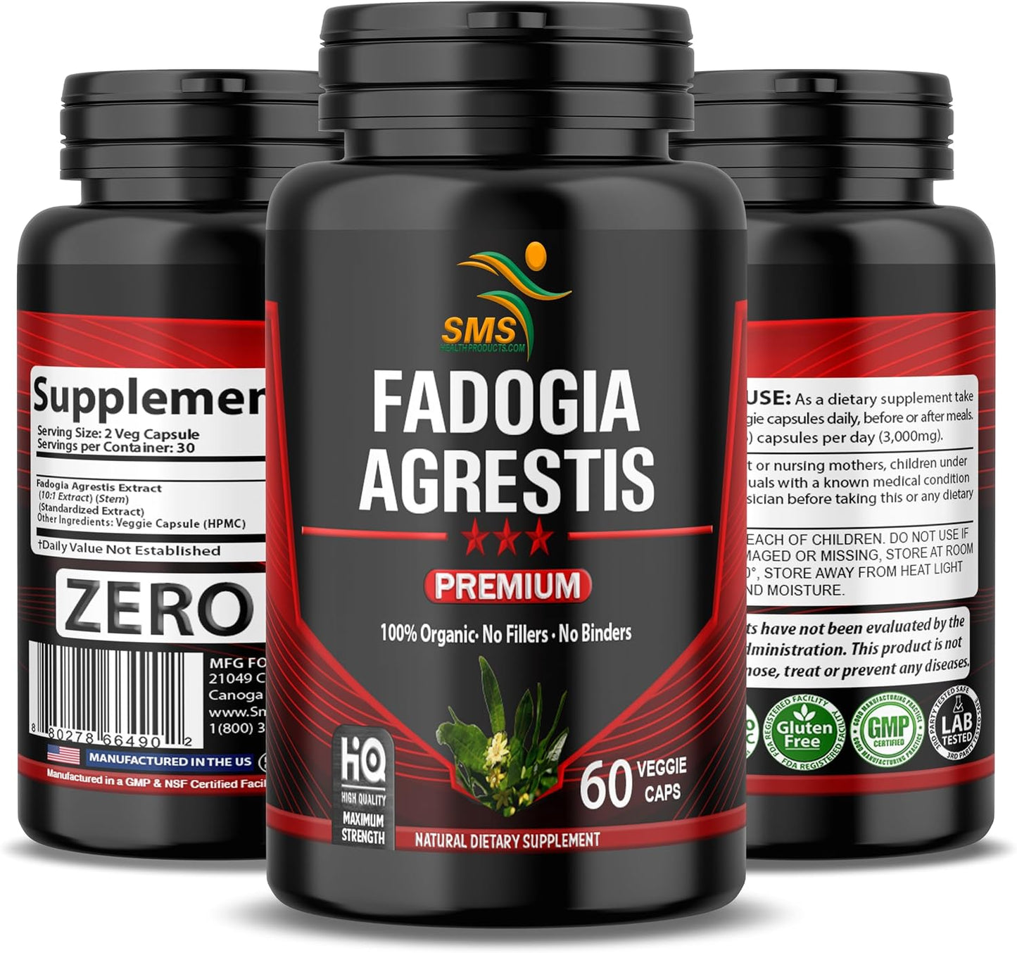 Fadogia Agrestis Extract Pills (Maximum Strength) 1,000mg Servings – 60 Vegetable Capsules - görsel 9