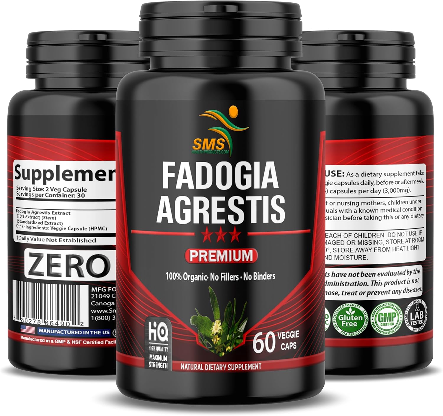 Fadogia Agrestis Extract Pills (Maximum Strength) 1,000mg Servings – 60 Vegetable Capsules - görsel 9