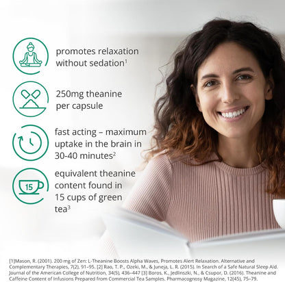 Pure L-Theanine 250mg Capsules – 60 Capsules – brain feed