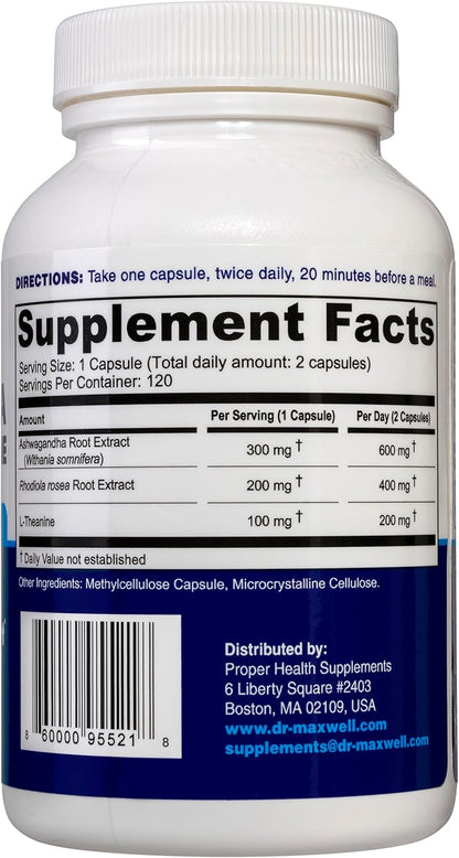 Dr. Maxwell Cortisol Manager Supplement – 120 Capsules