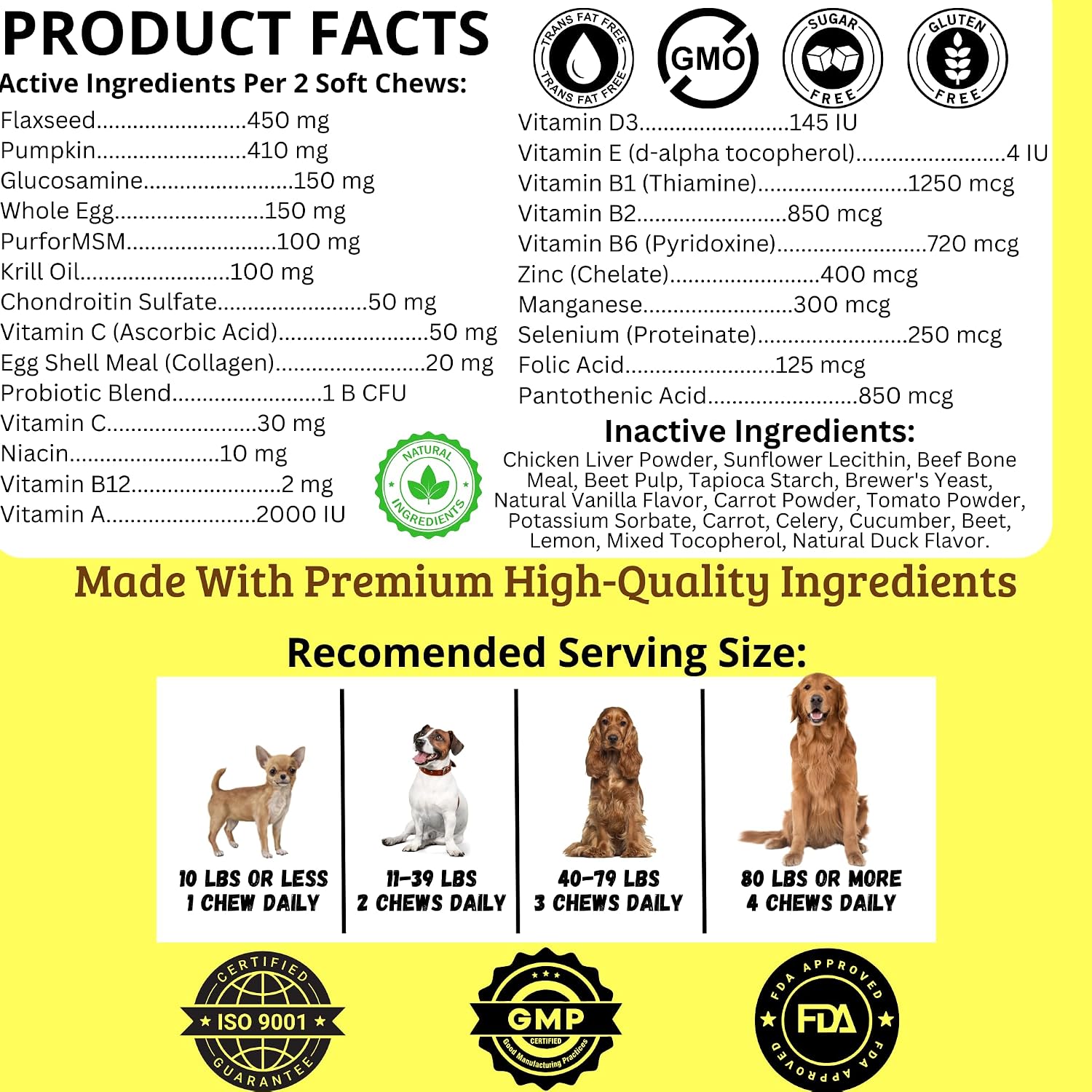 PETIZU Dog Vitamins Chews – Glucosamine Chondroitin for Joint Support + Digestive Enzymes & Probiotics – Multivitamin for Skin, Coat & Immune Health - görsel 5