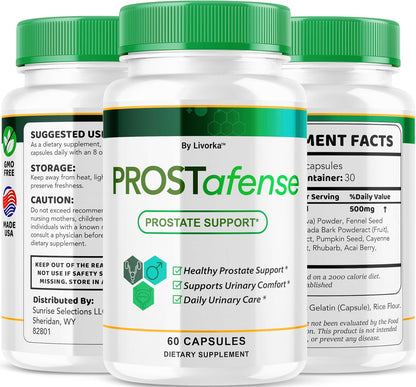 Prostafense Health Supplements for Men Capsules (3 Pack) – All Natural Support, 180 Capsules