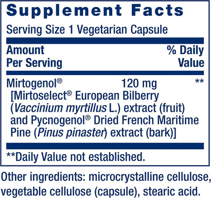 Life Extension Eye Pressure Support with Mirtogenol - Eye Health Supplement for Healthy Eye Pressure - with French Maritime Pine Bark - Gluten-free, Vegetarian, Non-GM - 30 Capsules