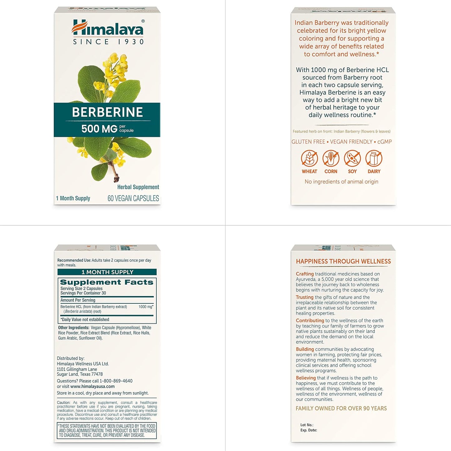 Himalaya Berberine Supplement, 1000 mg per Serving, 60 Vegetarian Capsules - görsel 7