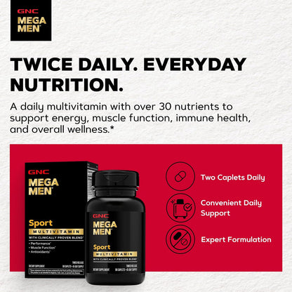 GNC Mega Men Sport Multivitamin for Men - 90 Tablets