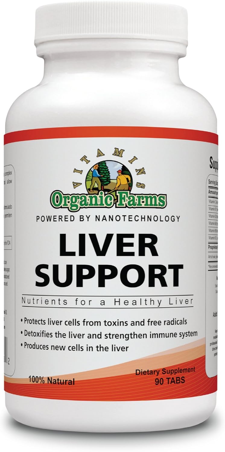 Organic Farms Vitamins Liver Support - Natural Dietary Supplement, 90 Tablets - görsel 1