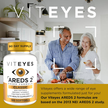Viteyes AREDS 2 Classic Macular Health Formula Softgels – Eye Health Supplement with Lutein & Zeaxanthin, 180 Softgels