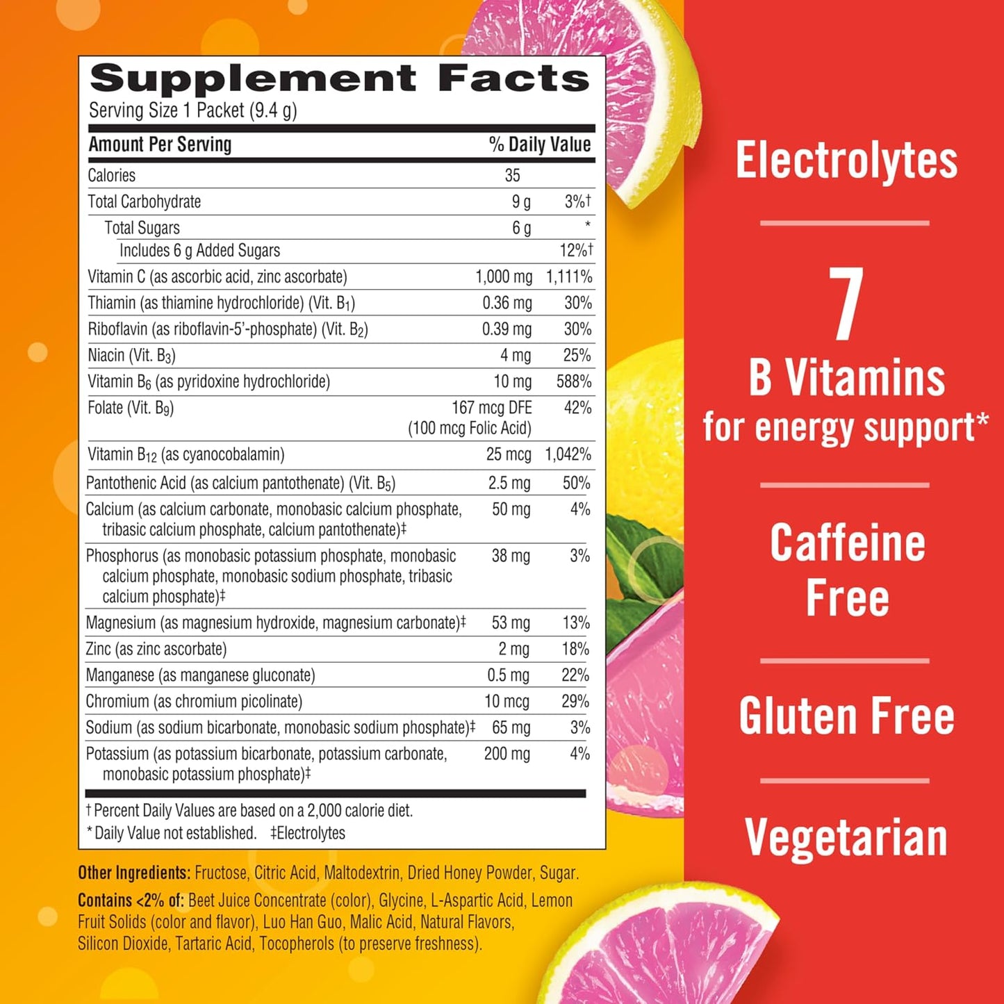 Emergen-C 1000mg Vitamin C Immune Support Powder, Pink Lemonade, 30 Packets - görsel 7