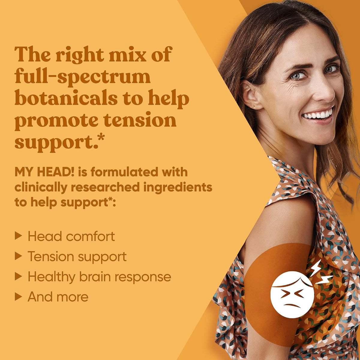 My Head! Headache Vitamins – Sensitivity, Tension, Comfort, Normal Head Function for a Clear Mind – Fast-Acting Magnesium, Feverfew, Boswellia, Vitamin D, Ginger and More – 60 Soft Capsules - görsel 2