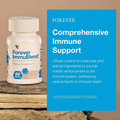 Forever ImmuBlend – Immune Support Supplement with Botanicals, Vitamins D & C, Maitake & Shiitake Mushrooms (60 Tablets)
