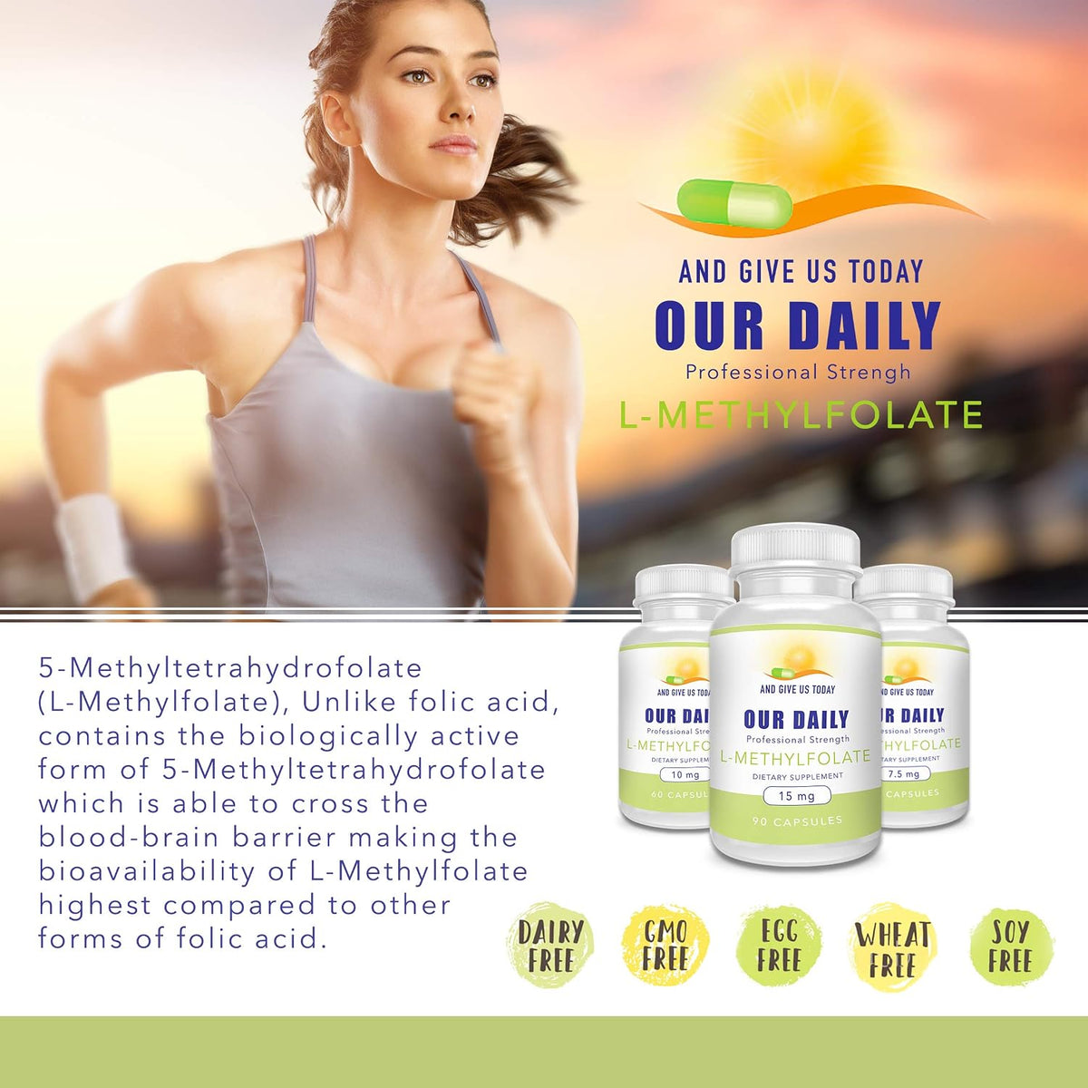 Daily Vites L-Methylfolate Supplement – 10 mg (10,000 mcg) – 5-MTHF Active Folate Capsules – 2 Month Supply - görsel 4