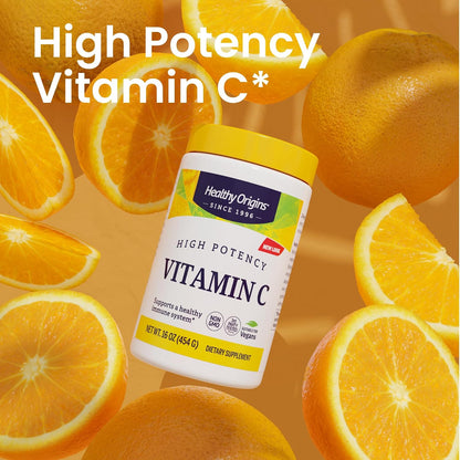Healthy Origins Vitamin C Powder 1,000 mg (Non-GMO Tested, High Potency, Immune Support, Vegan) 454 g