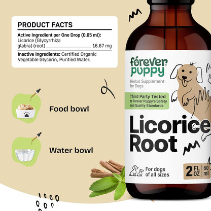 Forever Puppy Liquorice Root Tincture for Dogs - Respiratory Health Supplement (60 ml)