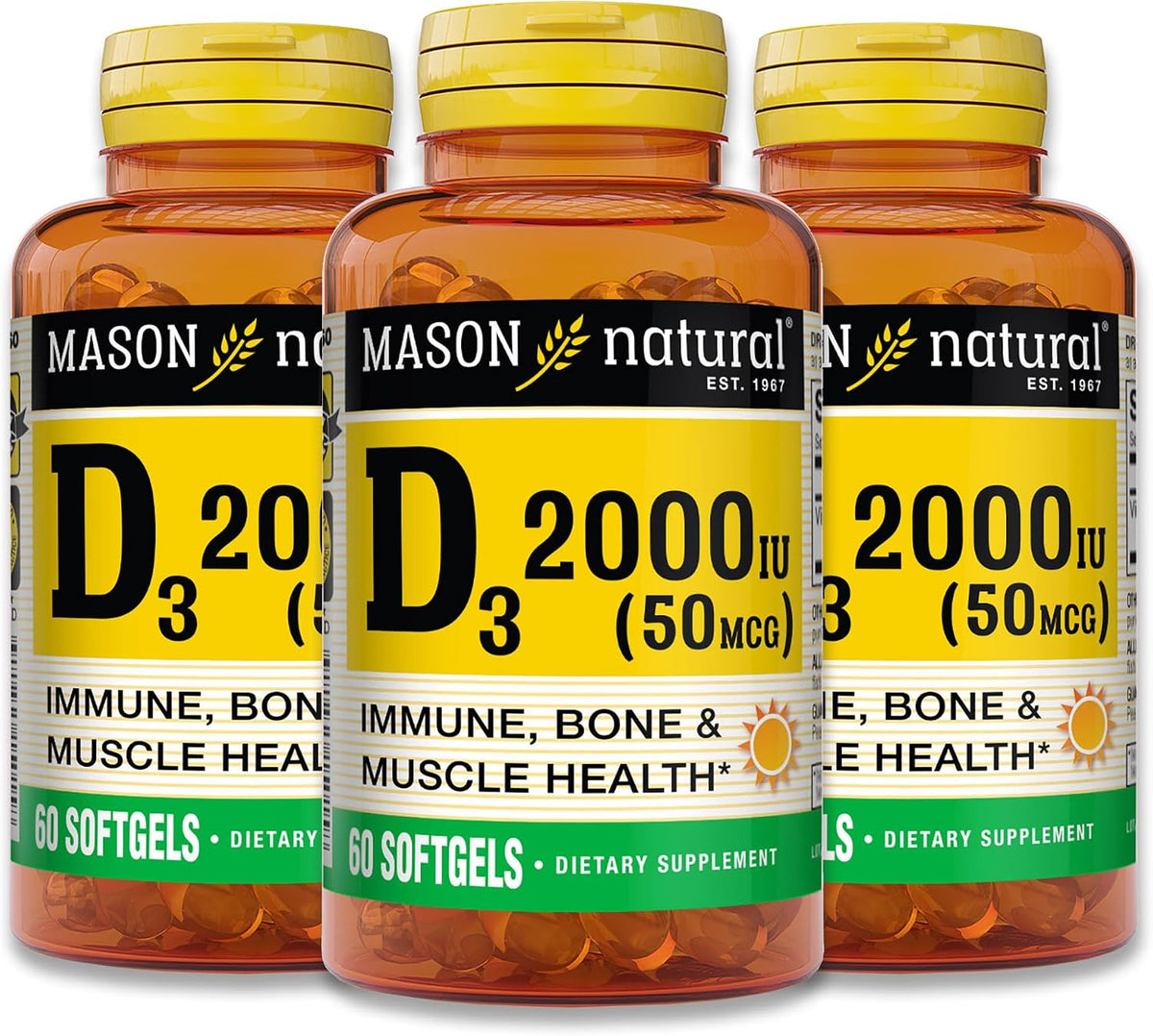 MASON NATURAL Vitamin D3 1000 IU (25 µg) from Fish Liver Oil, 180-Day Supply - görsel 8