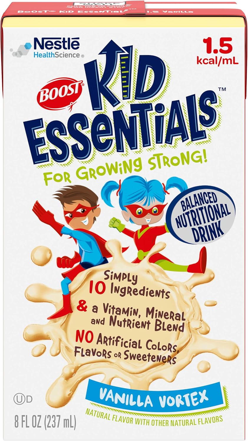 Boost Kid Essentials 1.5 Nutritional Drink, Balanced Nutritional Drink, Ready to Drink Nutrition Beverage, Children's Nutrition Shake, High Calorie Nutrition Drink, Vanilla Vortex, 237 ml (Pack of 12) - görsel 2