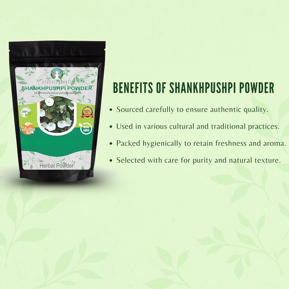 AYURVEDASHREE Shankhpushpi Powder 50g - Convolvulus Pluricaulis, Vegan, Non-GMO - görsel 6