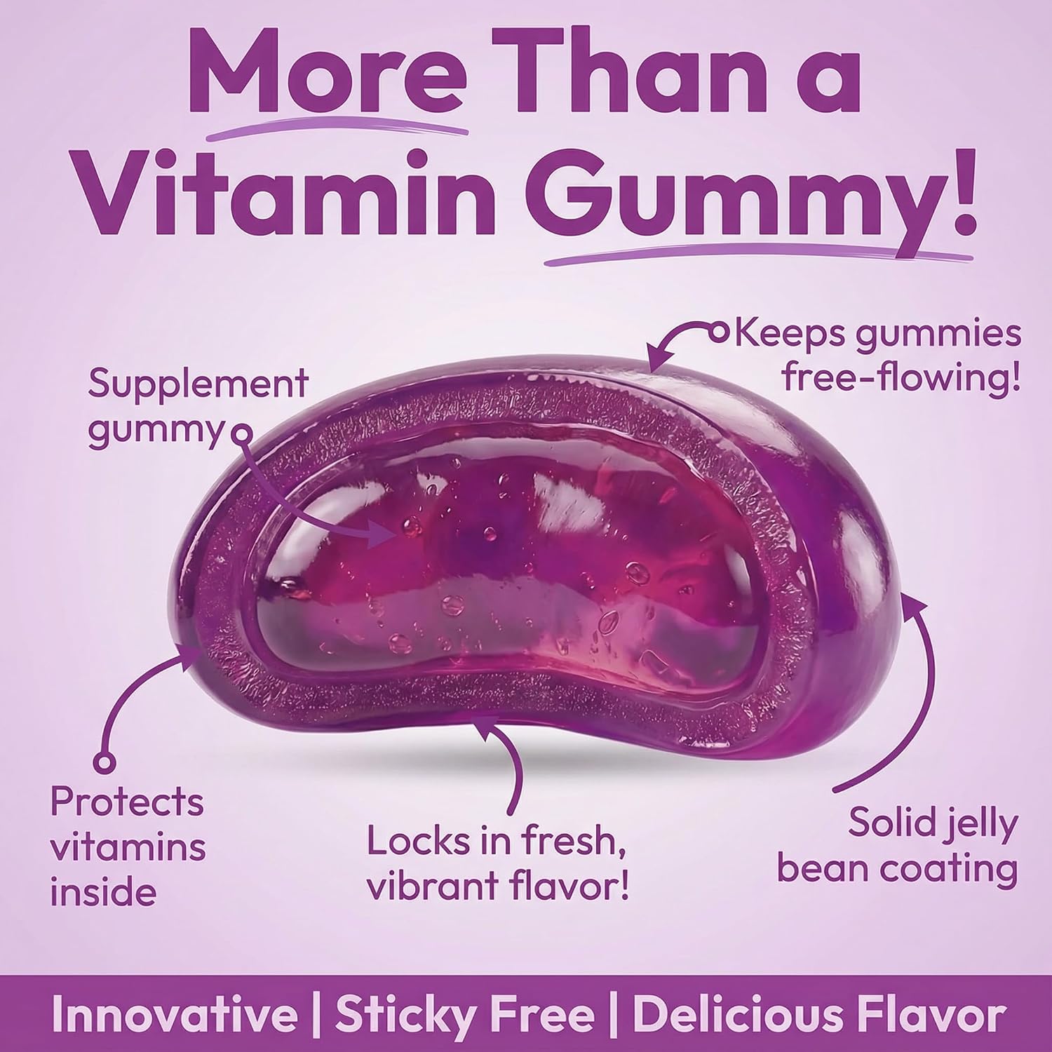 Human Beanz Multivitamin Jelly Bean Gummies with Zinc, Berry Blast, 120 Jelly Beans - görsel 3