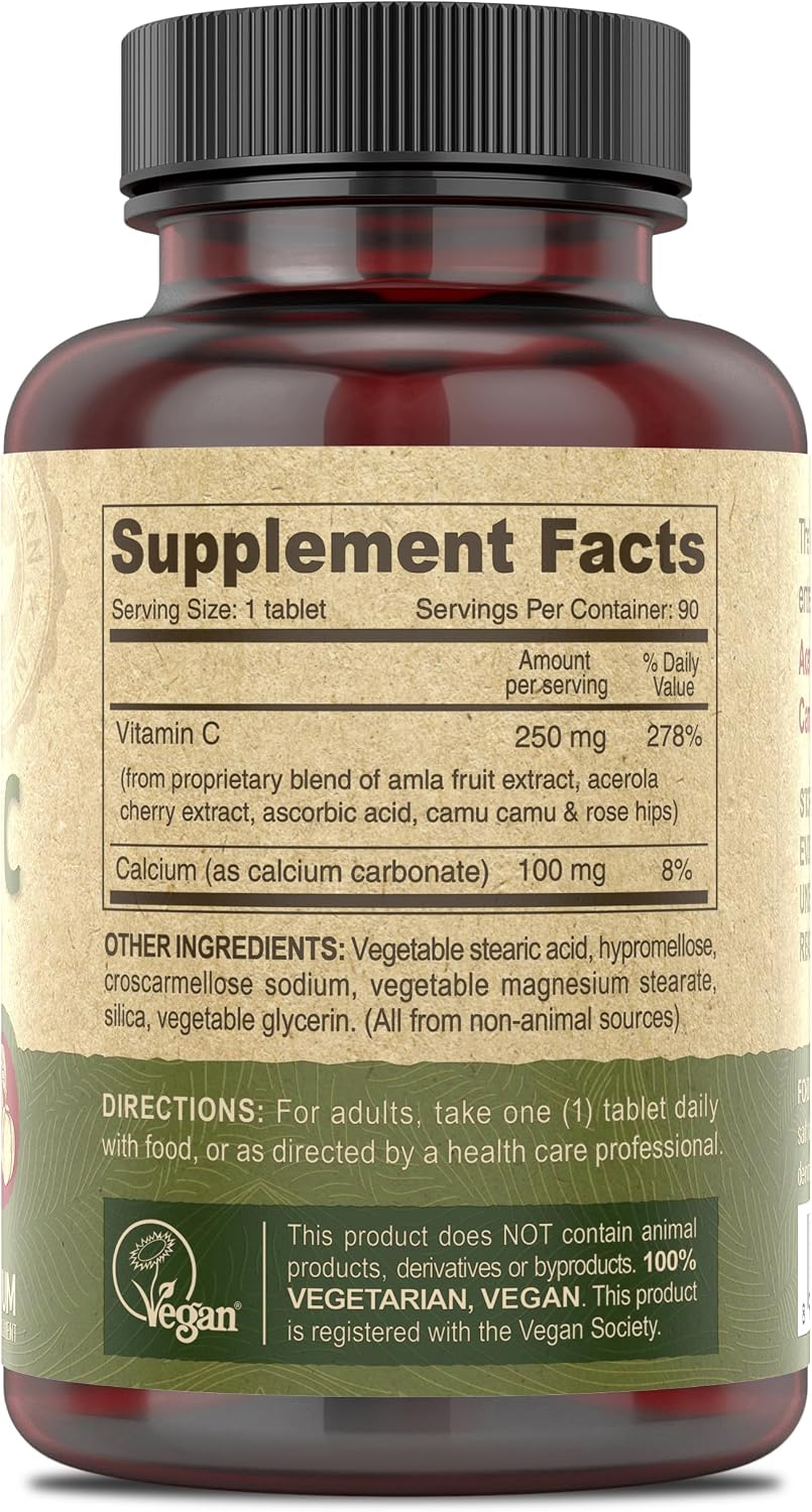 DEVA Vegan Vitamins - Vegan Food Based Premium Vitamin C - Multisource - Non-GMO - 90 Tablets - görsel 2