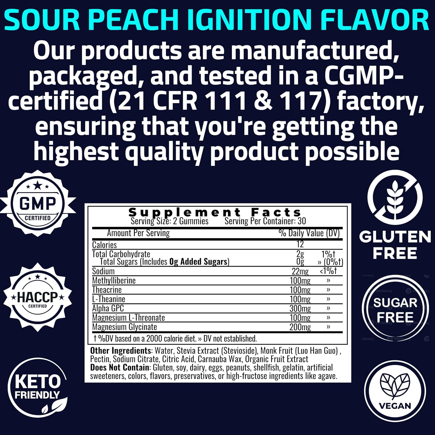 SHIZAM Alpha GPC Teacrine Magnesium L-Threonate & Glycinate Complex L-Theanine Methylliberine Gummies - görsel 9