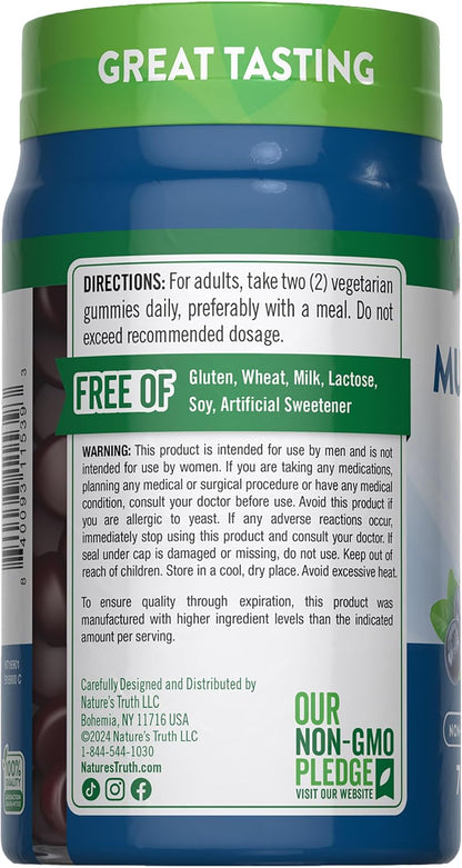 Nature's Truth Multivitamin for Men Gummies – 70 Gummies – Blueberry Flavour – with B12, D3 & Zinc – Vegetarian, Non-GMO & Gluten-free
