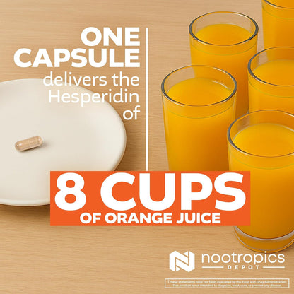 Nootropics Depot Hesperidin Capsules – 500mg, 60 Capsules, 90% Citrus Extract