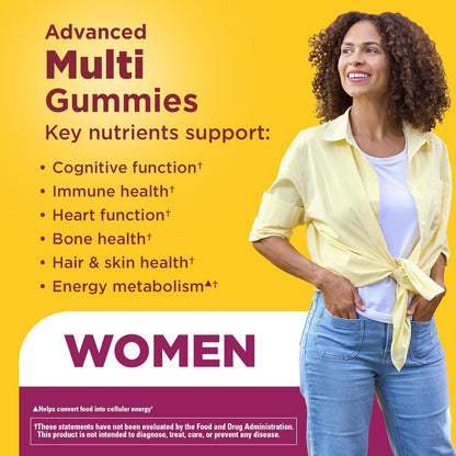Nature Made Advanced Women's Gummy Multivitamins - With Magnesium Citrate, Calcium & B Vitamins, 90 Gummies