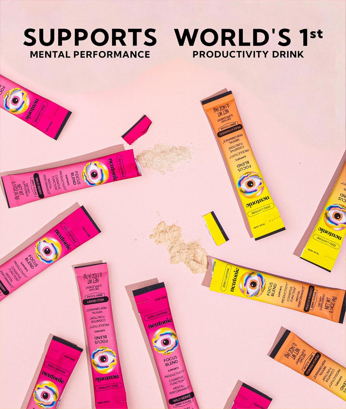 Neutonic Nootropic Focus Blend Powder - Peach Mango & Wild Berry (4 Sticks) - görsel 6