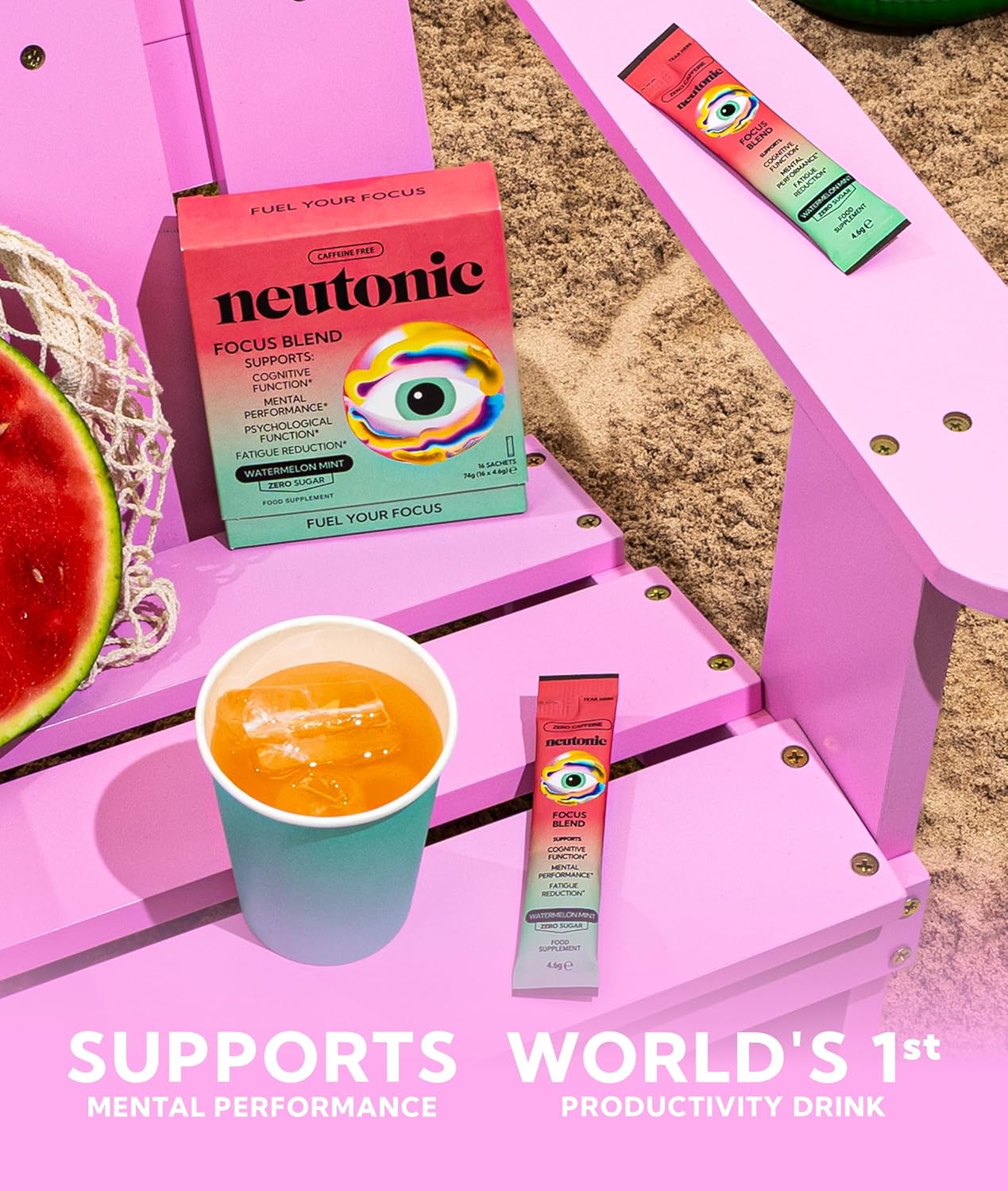Neutonic Nootropic Focus Blend – Watermelon Mint (16 Sticks) - görsel 6