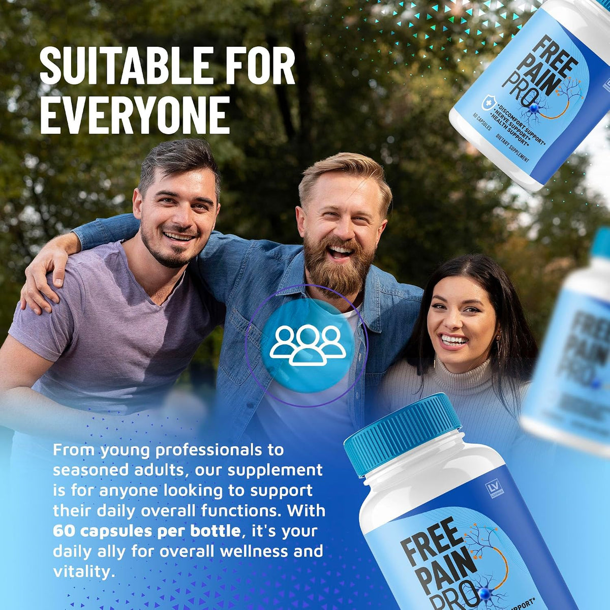 Free Pain Pro Capsules (2 Pack) - Official Advanced Formula Food Supplement, 120 Capsules - görsel 5