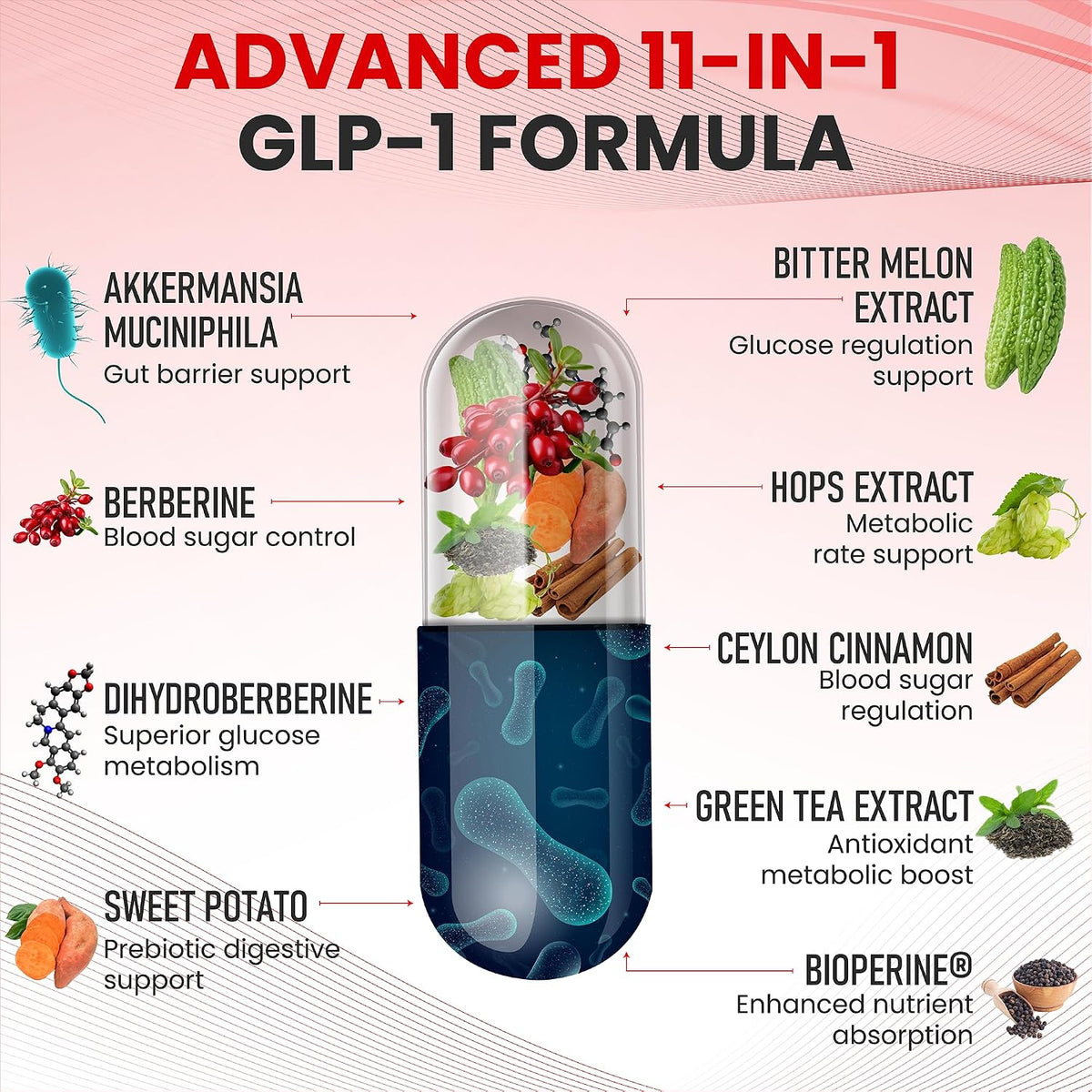 Zenrenu GLP-1 Supplement for Women – Natural Metabolism, Appetite & Craving Support with Super Berberine and Akkermansia Probiotic (60 Vegan Capsules) - görsel 3