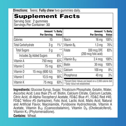 One A Day Teen for Him Multivitamin Gummies