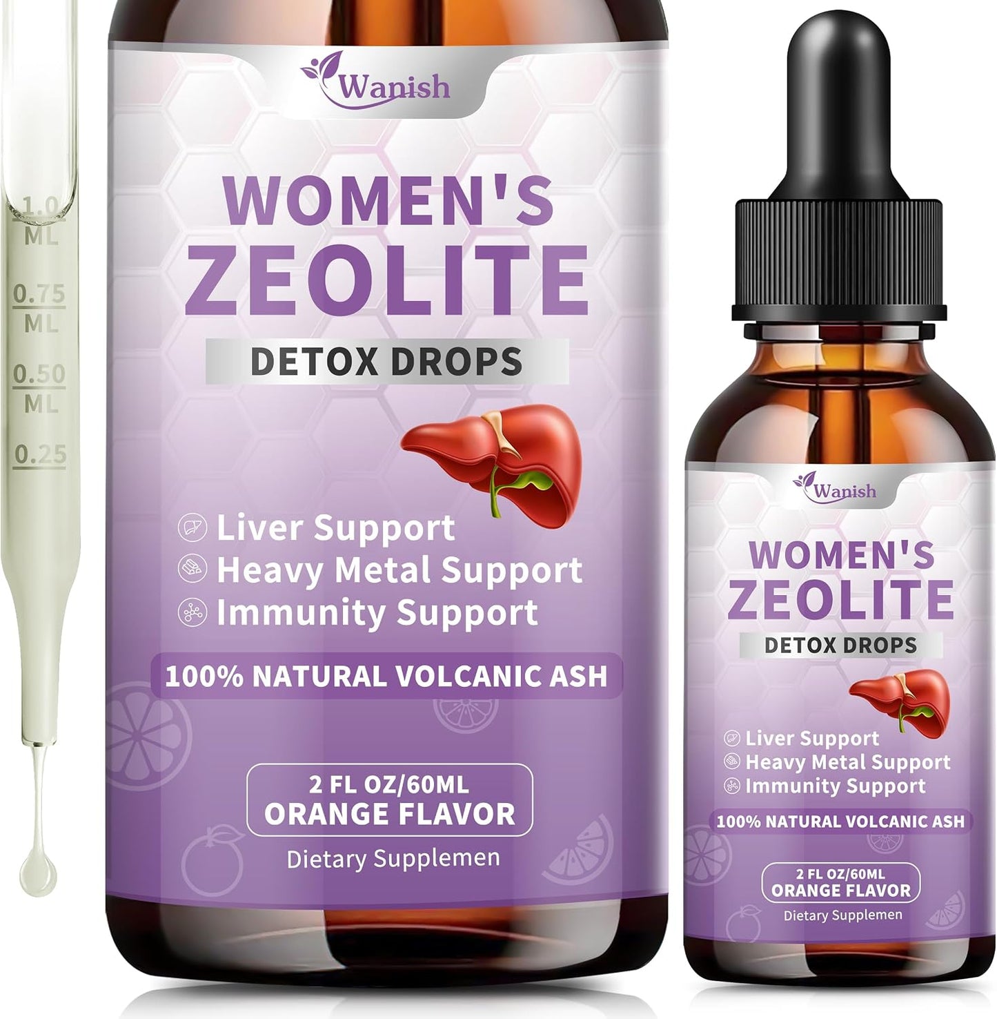 Wanish Premium Zeolite Drops for Women – 99%+ Pure Natural Volcanic Ash with B12 & D3, Vegan, Non-GMO, 118 ml - görsel 9