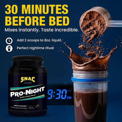 SNAC Pro-Night Protein Powder Blend - Chocolate, 726 g