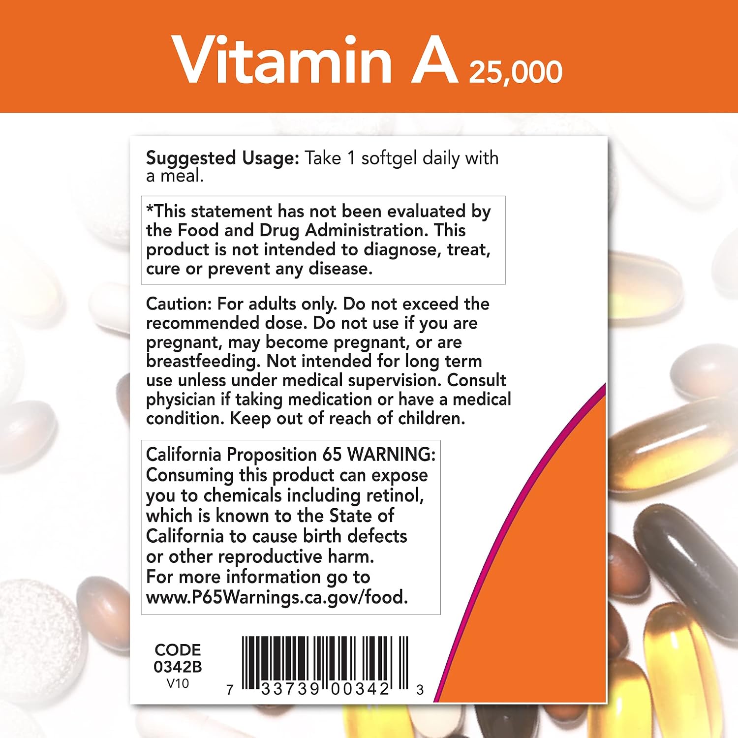 NOW Foods Vitamin A, 25000 IU from Fish Liver Oil, 250 Soft-gels (Multi-Pack) - görsel 3