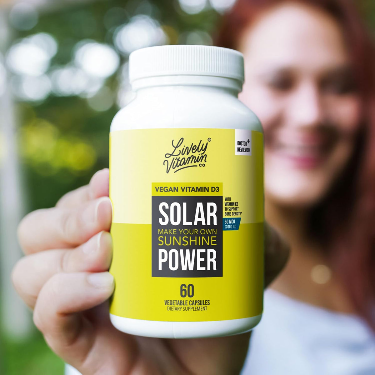 Lively Vitamin Co. Solar Power Vitamin D3 2000 IU with Vitamin K2 (MK-7), 60 Capsules - görsel 5