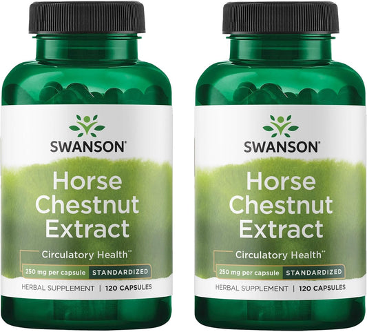 Swanson Horse Chestnut 22% Aescin (Standardised) 250 mg, 120 Capsules (2 Pack)