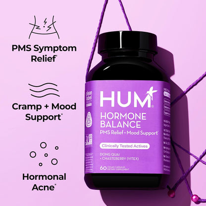 HUM Hormone Balance – Chasteberry & Dong Quai, 60 Vegan Capsules for Women
