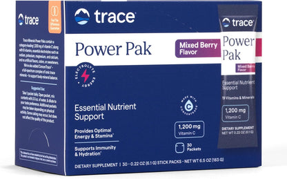 Trace Minerals Power Pak Electrolyte Powder Sachets - Mixed Berry, 30 Sachets
