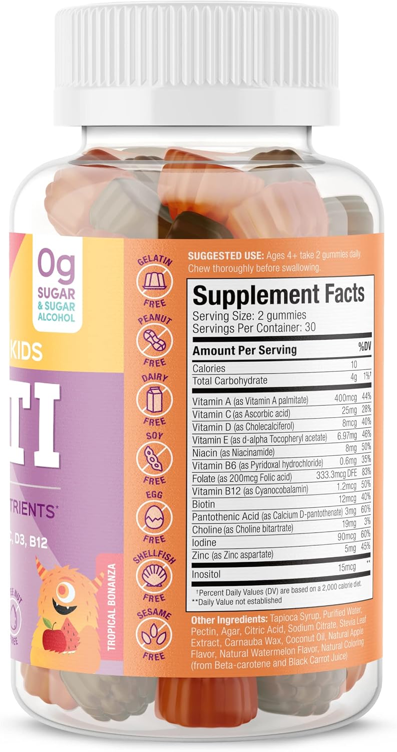 SUKU The Complete Kids Multivitamin Gummies – Sugar-Free, Gluten-Free, Non-GMO, Tropical Bonanza Flavour (60 Count) - görsel 2