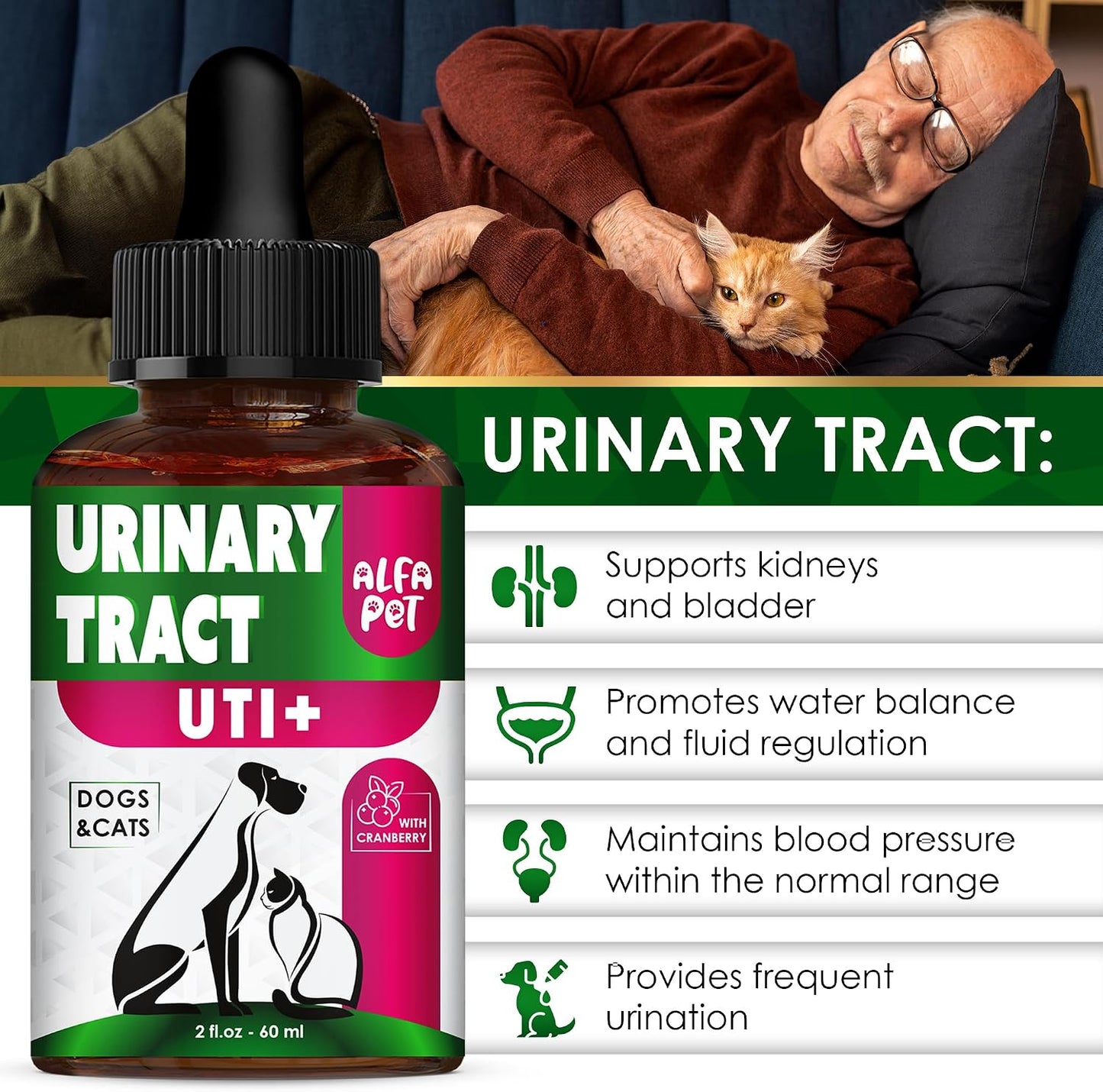 Cat and Dog Urinary Tract Support with Cranberry – Bladder and Kidney Health Drops – 60 ml - görsel 4