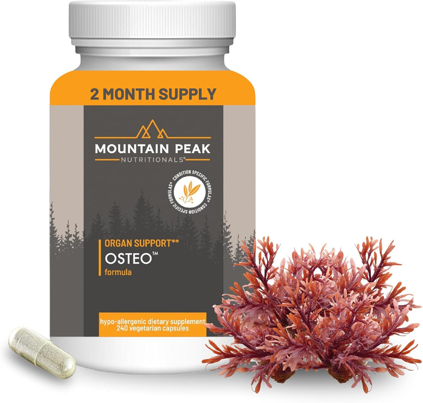 Mountain Peak Nutritionals Osteo Supplement - Bone & Joint Support - 240 Vegetarian Capsules - görsel 1