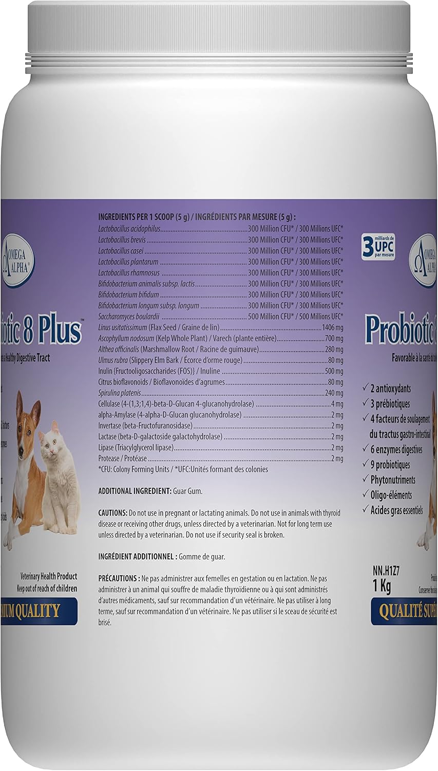 Probiotic 8 Plus Pet Probiotics with Enzymes & Fibre for Digestion - Natural Herbal Digestive Supplement for Cats & Dogs (1 kg) - görsel 2