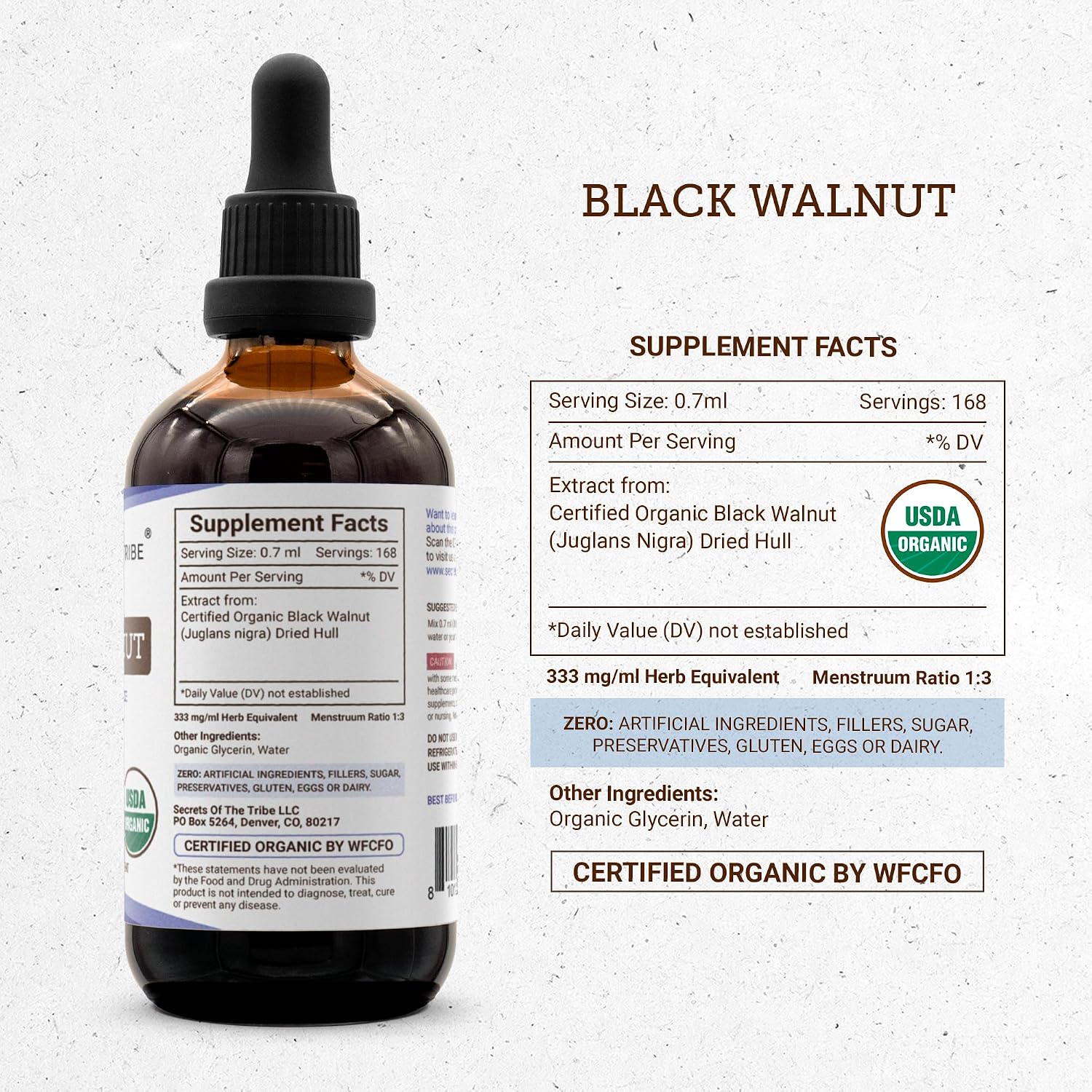 Secrets of the Tribe Black Walnut USDA Organic Alcohol-Free Extract – High-Potency Herbal Drops - görsel 4
