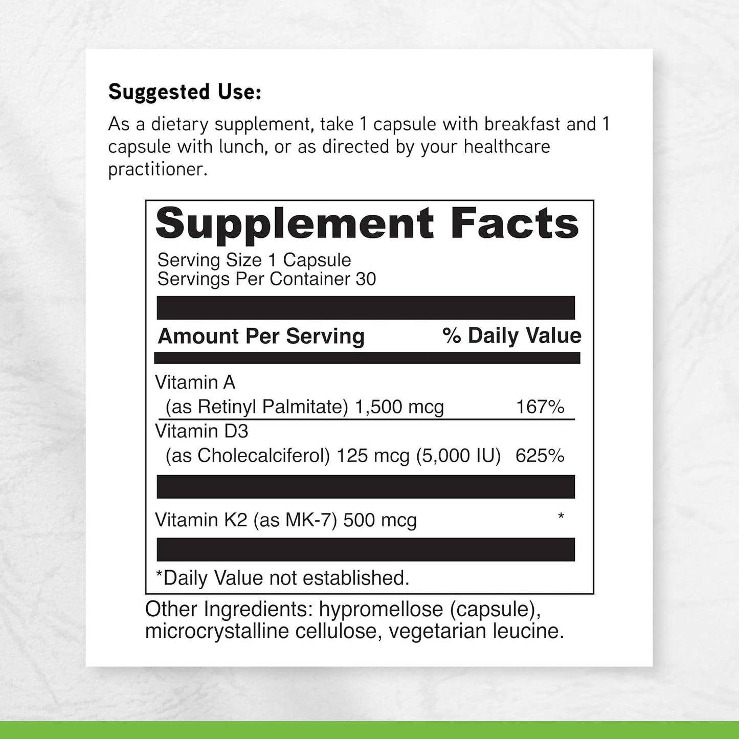 DAVINCI Labs ADK - Bone, Heart & Immune Support with Vitamins A, D3 & K2 (MK-7) - 60 Capsules - görsel 6